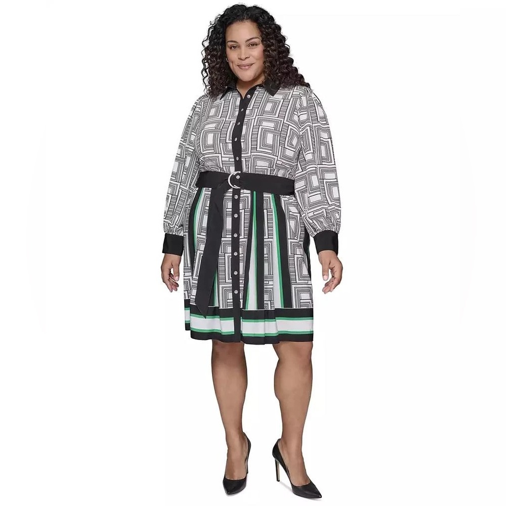 Karl Lagerfeld Black and White Geometric Dress
